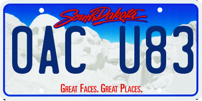 SD license plate 0ACU83