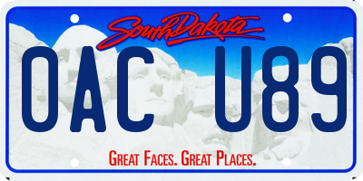 SD license plate 0ACU89