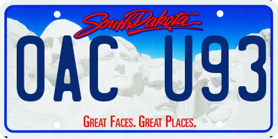 SD license plate 0ACU93