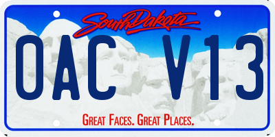 SD license plate 0ACV13