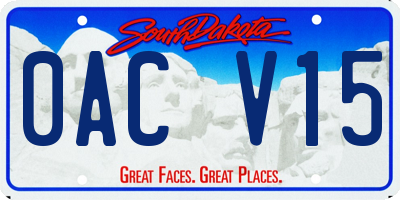 SD license plate 0ACV15