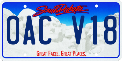 SD license plate 0ACV18