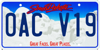 SD license plate 0ACV19