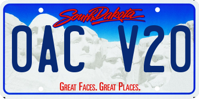 SD license plate 0ACV20