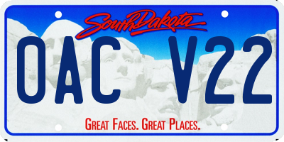 SD license plate 0ACV22