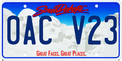 SD license plate 0ACV23