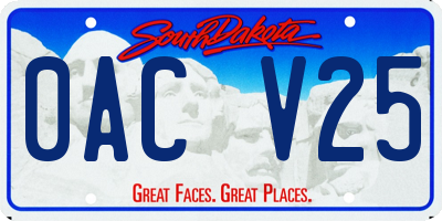 SD license plate 0ACV25