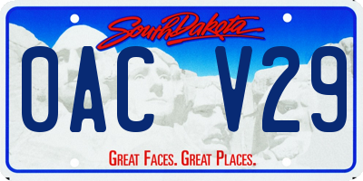 SD license plate 0ACV29