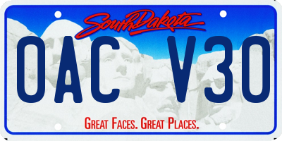 SD license plate 0ACV30