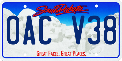 SD license plate 0ACV38