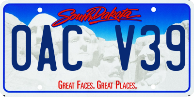 SD license plate 0ACV39