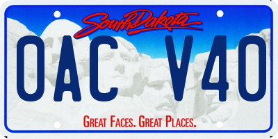 SD license plate 0ACV40