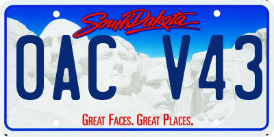 SD license plate 0ACV43