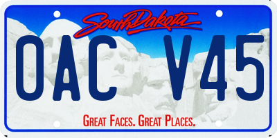 SD license plate 0ACV45