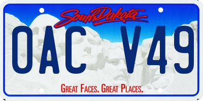 SD license plate 0ACV49