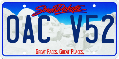 SD license plate 0ACV52