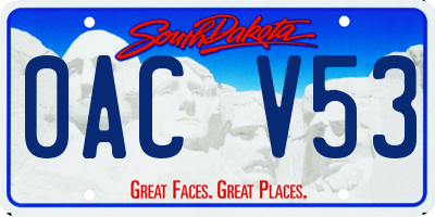 SD license plate 0ACV53