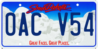 SD license plate 0ACV54