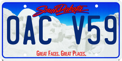 SD license plate 0ACV59