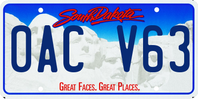 SD license plate 0ACV63