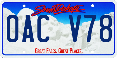 SD license plate 0ACV78