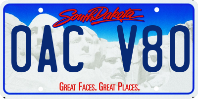 SD license plate 0ACV80