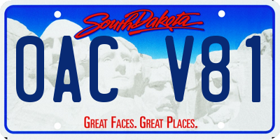 SD license plate 0ACV81