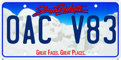 SD license plate 0ACV83