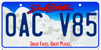 SD license plate 0ACV85