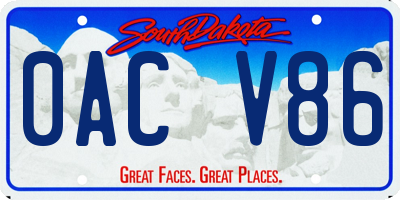 SD license plate 0ACV86