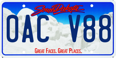 SD license plate 0ACV88