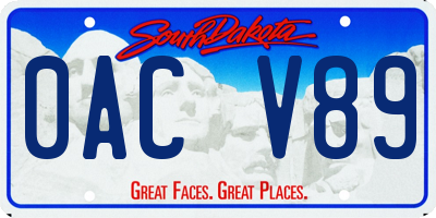 SD license plate 0ACV89