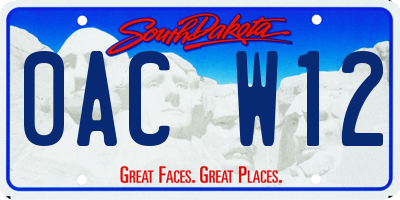 SD license plate 0ACW12