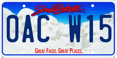 SD license plate 0ACW15