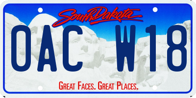 SD license plate 0ACW18