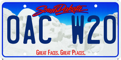 SD license plate 0ACW20