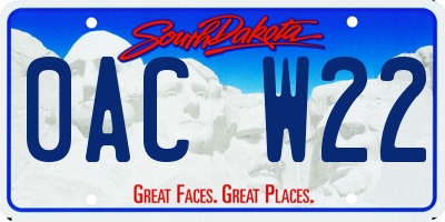 SD license plate 0ACW22