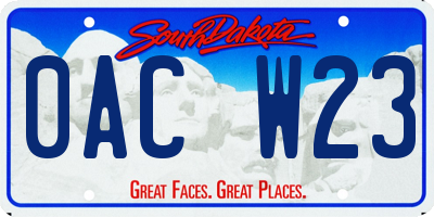 SD license plate 0ACW23