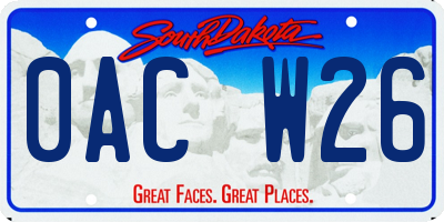 SD license plate 0ACW26