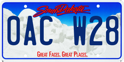 SD license plate 0ACW28