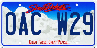 SD license plate 0ACW29