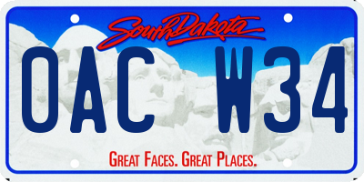 SD license plate 0ACW34