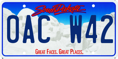 SD license plate 0ACW42