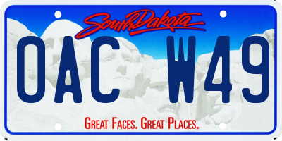 SD license plate 0ACW49