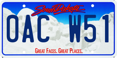 SD license plate 0ACW51