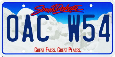 SD license plate 0ACW54