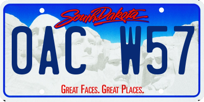 SD license plate 0ACW57