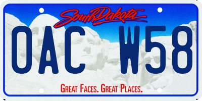 SD license plate 0ACW58