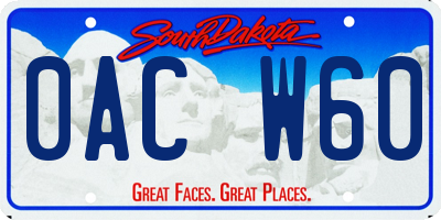 SD license plate 0ACW60