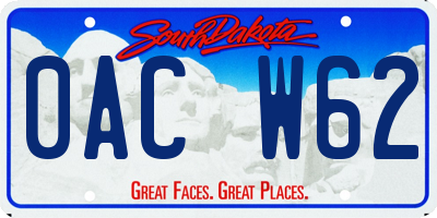 SD license plate 0ACW62